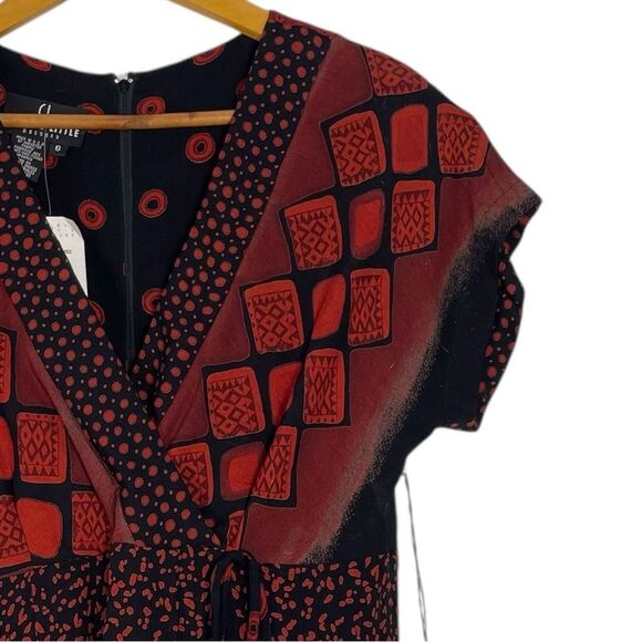 Vintage‎ Carole Little Artsy Jumpsuit Sz 6 NEW Wide Leg Geometric Print Boho - Picture 7 of 11